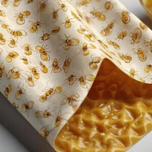 NatureVia Balmumu Gıda Saklama Kumaşı - (Arı Desenli 3'lü Set)